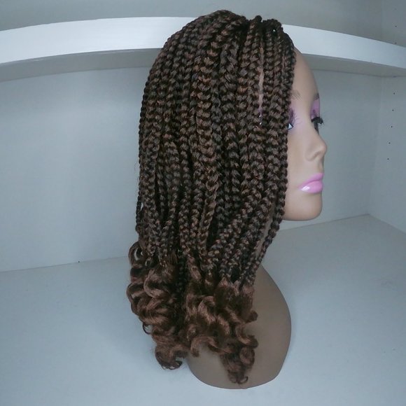 Headband Wig Goddess Box Braid Curly End Ponytail Wigs Updo Wigs for Black Women - Picture 8 of 8